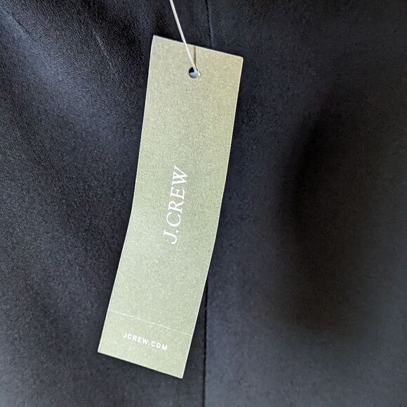 J. Crew Black Crepe Halter Midi Dress | Fringe Hem Cocktail Party Style NWT | 10 - Picture 12 of 15